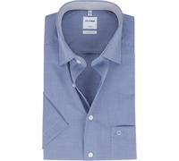 OLYMP Luxor, bügelfreies Business Hemd, comfort fit, Blau, Karo, Kurzarm, Kent, 48 (3190121948)