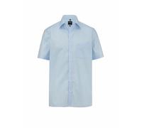 Businesshemd OLYMP "Luxor modern fit", Herren, Gr. 40, N-Gr, blau (hellblau), Web, Obermaterial: 100% Baumwolle, unifarben, tailliert, Hemden, Kentkragen, bügelfrei (823303-40) hellblau