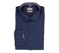 OLYMP Hemden Herren Comfort Fit Langarm Baumwoll-Stretch blau, 44