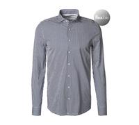 OLYMP Level Five 24/Seven Body fit Hemd Langarm Jersey Streifen dunkelblau