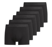 OLYMP Herren Boxershorts, 6er Pack - Trunks, Cotton Stretch, Logo, einfarbig Schwarz XL