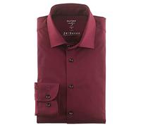 OLYMP Herren Businesshemd Langarm Level Five 24/Seven,Einfarbig,Body fit,New York Kent,Bordeaux 37,40
