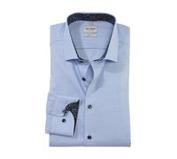 OLYMP Herren Businesshemd Langarm Level.Five.Body.fit,Einfarbig,Body fit,Modern Kent,bleu 11,45