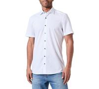 OLYMP Kurzarmhemd Herren Slim Fit Kurzarm Baumwoll-Stretch blau/Weiß, 40