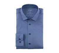 OLYMP Luxor 24/Seven, atmungsaktives Stretch Hemd aus Jersey, modern fit, Blau, Kent, 44 (1202641744)