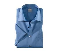 OLYMP Luxor, Bügelfreies Business Hemd, comfort fit, Blau, Kurzarm, Kent, 44 (5131121544)