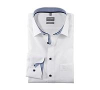 OLYMP Herren Businesshemd Langarm Luxor,Einfarbig,Comfort fit,New Kent,Weiss 00,45
