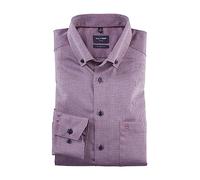 OLYMP Herren Businesshemd Langarm Luxor,Einfarbig,modern fit,Button-Down-Kragen,dunkelrot 39,42