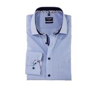 OLYMP Herren Businesshemd Langarm Luxor,Einfarbig,modern fit,Global Kent,bleu 11,45