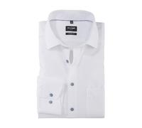 OLYMP Herren Businesshemd Luxor, Modern Fit, Einfarbig, Weiß, Größe 43