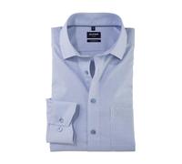 OLYMP Herren Businesshemd Langarm Luxor,Einfarbig,modern fit,Global Kent,Rauchblau 13,48