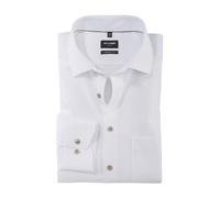 OLYMP Herren Businesshemd Langarm Luxor,Einfarbig,modern fit,Global Kent,Weiss 00,46
