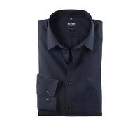 OLYMP Herren Businesshemd Langarm Luxor – modern fit, New Kent, einfarbig Indigo 96 Größe 48