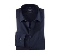 OLYMP Herren Businesshemd Langarm Luxor,Einfarbig,modern fit,New Kent,Kobalt 08,45
