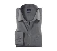 OLYMP Herren Businesshemd Langarm Luxor,Einfarbig,modern fit,New Kent,Mittelgrau 60,42