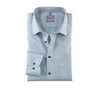 OLYMP Herren Businesshemd Langarm Luxor,Kariert,Comfort fit,New Kent,grün 45,40