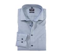 OLYMP Herren Businesshemd Langarm Luxor,Kariert,modern fit,Global Kent,grün 45,42