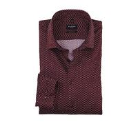OLYMP Herren Businesshemd Langarm No. Six,Digitaldruck auf Uni,super Slim,Modern Kent,dunkelrot 39,40