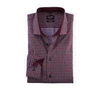 OLYMP Herren Businesshemd Langarm No. Six,Digitaldruck auf Uni,super Slim,Modern Kent,dunkelrot 39,41