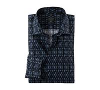 OLYMP Herren Businesshemd Langarm No. Six,Digitaldruck auf Uni,super Slim,Modern Kent,Marine 18,40