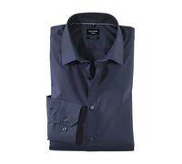 OLYMP Herren Businesshemd Langarm No.Six,Einfarbig,super Slim,Urban Kent,Marine 18,39