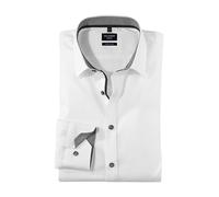 OLYMP Herren Businesshemd Langarm No.Six,Einfarbig,super Slim,Urban Kent,Weiss 00,42