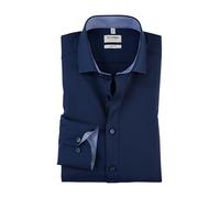 Businesshemd OLYMP "Level Five body fit", Herren, Gr. 38, N-Gr, blau (nachtblau), Web, Obermaterial: 97% Baumwolle, 3% Elastolefin, 2-Knopf-Manschette, Hemden (46504249-38) nachtblau
