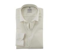 Businesshemd OLYMP "Level Five body fit", Herren, Gr. 40, N-Gr, beige (hellbeige), Web, Obermaterial: 97% Baumwolle, 3% Elastolefin, 2-Knopf-Manschette, Hemden, schlichtes Design (97060916-40) hellbei