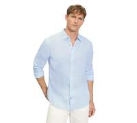 OLYMP Herren Freizeithemd Langarm 405014,Streifen Weissfond,059 Casual 22,Kent-Kragen,hellblau 10,L