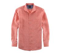 OLYMP Herren Freizeithemd Langarm Casual,Einfarbig,modern fit,Kent-Kragen,rot 35,S