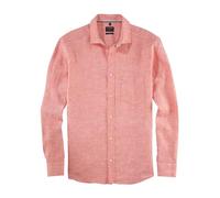 OLYMP Level Five Freizeithemd aus Leinen in unifarbenem Design in Rose, Größe M