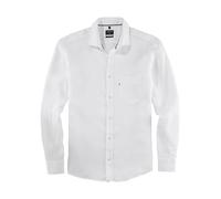 OLYMP Herren Freizeithemd Langarm Casual,Einfarbig,Regular fit,Kent-Kragen,Weiss 00,L