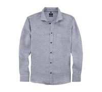OLYMP Casual Regular Fit Leinenhemd marine, Gestreift