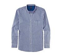 OLYMP Herren Freizeithemd Langarm Casual,Kariert,Regular fit,Button-Down-Kragen,Weiss 00,L