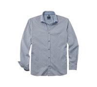 OLYMP Herren Freizeithemd Langarm Casual,Rotationsdruck auf Uni,059 Casual 22,01 Kent-Kragen,bleu 11,XXL