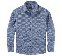 OLYMP Herren Freizeithemd Langarm Casual,Rotationsdruck,Regular fit,Kent-Kragen