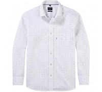OLYMP Herren Freizeithemd Langarm Casual,Rotationsdruck,Regular fit,Kent-Kragen,Weiss 00,XL