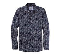 OLYMP Herren Freizeithemd Langarm Level Five Smart Casual,Digitaldruck auf Uni,modern fit,Kent-Kragen,Marine 18,XXL