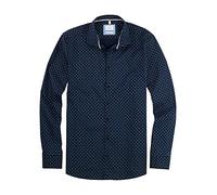 OLYMP Herren Freizeithemd Langarm Level Five Smart Casual,Rotationsdruck,Body fit,Kent-Kragen,Marine 18,XL