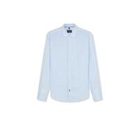 OLYMP Herren Langarmhemd Casual Regular Fit, 100% Leinen, Kent-Kragen, gestreift, Hellblau XXL