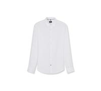OLYMP Leinenhemd – Casual Regular Fit, Kentkragen, 1‑Knopf‑Manschette, Weiß, Gr. L