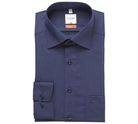 OLYMP Businesshemd Luxor Modern Fit - Herren, Langarm, Kent-Kragen, 100% Baumwolle, Nachtblau, Gr. 44