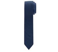 OLYMP Herren Krawatte Super Slim 5 cm Reine Seide Fleckabweisend Dunkelblau