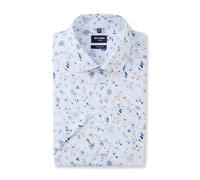 OLYMP Herren Oberhemd Kurzarm Luxor,Digitaldruck auf Uni,465 Modern Fit 20,19 Global Kent,Weiss 00,44