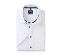 OLYMP Herren Oberhemd Kurzarm Luxor,Faux Uni,465 Modern Fit 20,19 Global Kent,Weiss 00,39