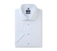 OLYMP Herren Oberhemd Kurzarm Luxor,Rotationsdruck auf Uni,465 Modern Fit 20,19 Global Kent,Weiss 00,48