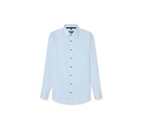 OLYMP Hemd Herren Luxor Modern Fit New Kent Gestreift 100% Baumwolle Blau Größe 40 Normaler Arm