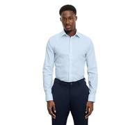 OLYMP Herren Oberhemd Langarm 252014,Einfarbig,375 No 6 six - super Slim (H16),Kent-Kragen,bleu 11,40