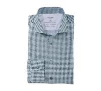 OLYMP Herren Oberhemd Langarm Level Five 24/Seven,Digitalprint on Jersey,Body fit,Kent-Kragen,grün 45,40