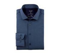 OLYMP Herren Oberhemd Langarm Level Five 24/Seven,Rotationsdruck auf y/d Dobby,24/7 - Level 5,22 Modern Kent,Marine 18,44